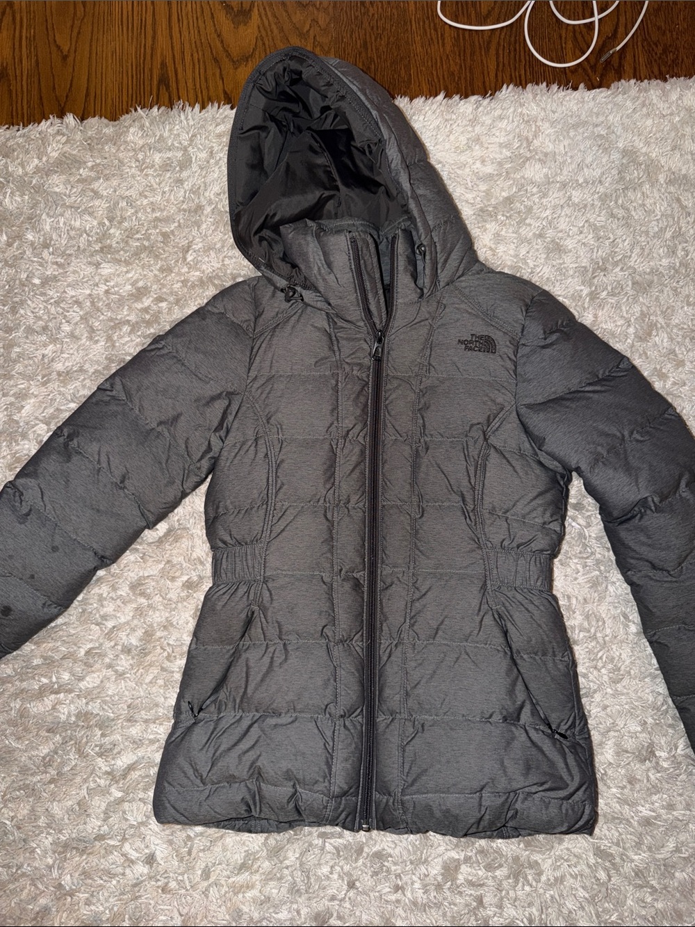 The North Face Women’s Hooded Puffer Jacket - Charcoal Gray